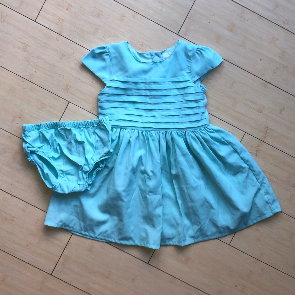 Carter’s turquoise dress with matching bloomers